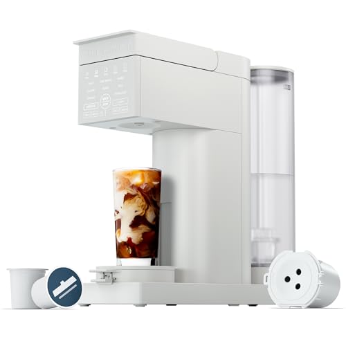 Chefman Caffeinator Single Serve Coffee Maker, Brew Kcups & Grounds, Drip Coffee Machine with Brew Strength Settings, Iced Coffee Function, 48 oz. Removable Water Reservoir