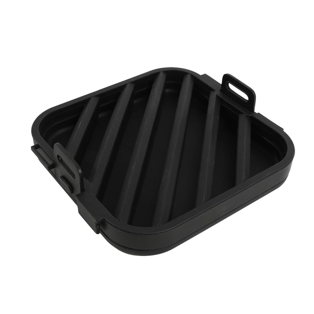 Aundhegrtt Grill Pan Multifunctional Design, Oil Control Air Fryer,Silicone Barbecue Rack, Baking Kitchen Accessories Black