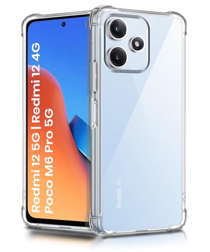Image of WOW IMAGINE Clear Back Cover Case for Mi Redmi 12 5G | Redmi 12 4G | Poco M6 Pro 5G | Shockproof Soft TPU Case | Cushioned Edges for Ultimate Protection Back Cover Case - Transparent