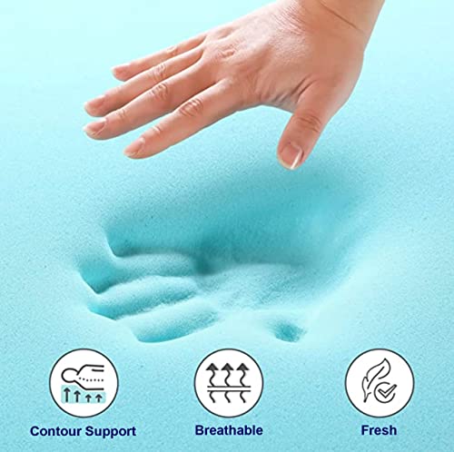 Image of Loom & Needles Gel Memory Foam Mattress Topper | Multi Zoned 500 GSM Soft Single Size Quilted Padding with Elastic Strap & Breathable Cover | Body Contouring Orthopedic Back Support, 72x36x2 Inches