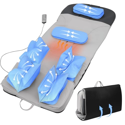Dmzosmd Full Body Massage Mat, 3D Body Stretching and Waist Traction, Back Heating, Airbag Stretching, 3 Modes and 3 Intensities, Portable Foldable Massage Mat for Relaxation and Fatigue Relief