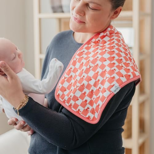 Image of Copper Pearl Premium Baby Burp Cloths - 3-Pack Large Cotton Burp Cloths, Extra Soft Spit Up Rags with 3 Absorbent Layers, Perfect for Baby Boy and Baby Girl Gifts (21 inch x 10 inch Size, Elmo Heart Candies)