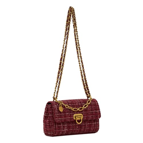 Image of Miraggio Covey Crossbody Bag For Women | Tweed Texture Sling Bags With Convertible Chain | Gift Items For Women