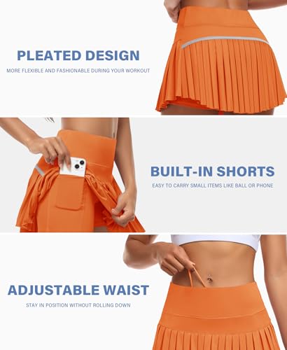 Image of JoyGirl Womens Pleated Tennis Skirt High Waist Golf Skort | Built-in Shorts with Pockets, Mini Athletic Skirt, Breathable, for Tennis Golf Pickleball Workout