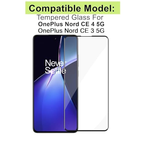 Image of HD Tempered Glass Screen Protector Compatible For OnePlus Nord CE 4 5G With Edge To Edge Coverage And Easy Installation Kit
