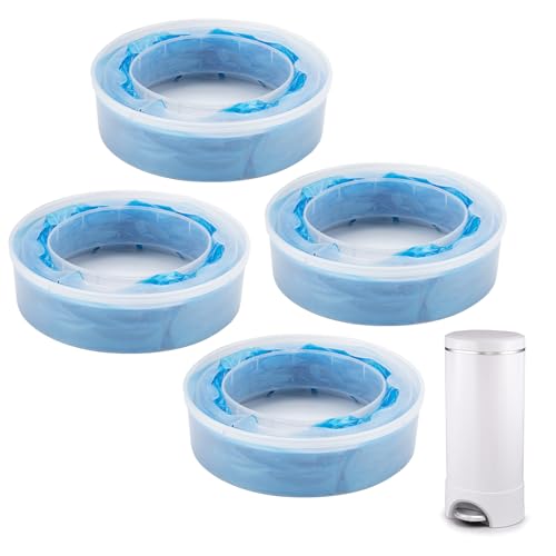 Image of 4 Pack Diaper Pail Refill Bags Compatible with Munchkin Step Diaper Pail, Refill Rings for Arm&Hammer Disposal System, Holds up to 2,176 Newborn Diapers, Lock Odor, Seal and Toss Diaper Pail Refills