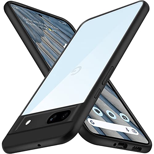 Image of TheGiftKart Ultra-Hybrid Shockproof Back Cover Case for Google Pixel 7A | Camera Protection Bump | Hard Back Cover Case for Pixel 7A (PC & TPU, Transparent Clear Back, Black Sides)