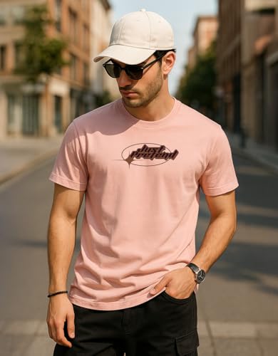 Image of Cotton Blend Regular Fit Half Sleeve Printed Round Neck Multicolor Drop Shoulder T-Shirt for Mens & Boys (Pack of 4)