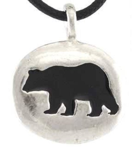 Wicca, Wiccan, Metaphysical Bear Animal Spirit Totem Pendant Necklace - Durable Pewter - Bonus Cord Necklace