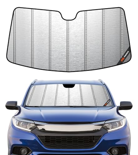 Pigenius Windshield Sunshade for Honda HR-V 2016-2022, Metallic Silver Finish