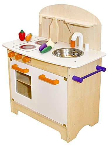 DXXWANG Kinderküche aus Holz Spielküche Küche Kinder Spielzeug Holzküche inkl. Zubehör (Color : Kleine Spielküche) – Bild 4