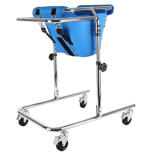 IMOSEI Andador para niños con parálisis cerebral, marco de acero al carbono ajustable alto y extraíble, altura de 80-120 cm, rodador plegable ligero de cuatro ruedas