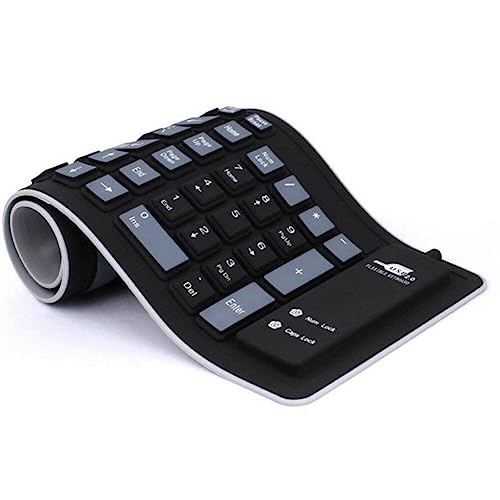 Clavier silicone pliable USB étanche et silencieux pour PC portable
