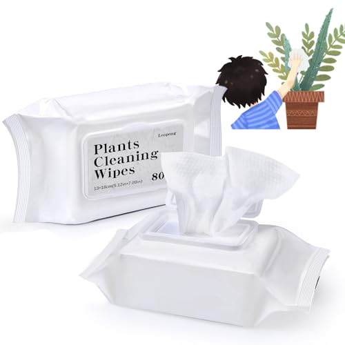 Leopong Plant Cleaning Wipes Leaf Cleaner for Houseplants 80 Wipes