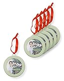 Juvale 6 Pack Christmas Holiday Ornament - Tree Picture Frame Ornaments Green Decorations