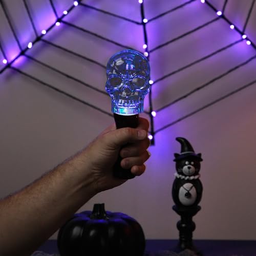 Image of LED Lighted Multi-Function Halloween Skull Light - 9 inch - Multicolor Lights