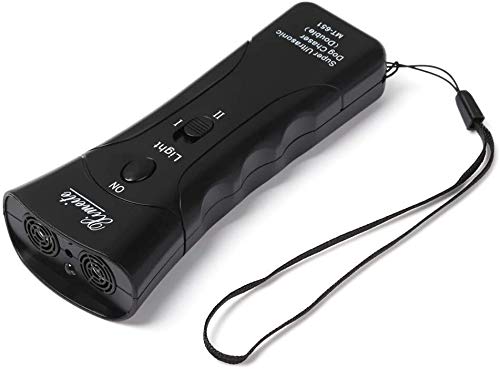 Ultrasonic Dog Repeller, Dual-Channel Animal Drive with LED Flashlight Anti-Barking Device Pet Training