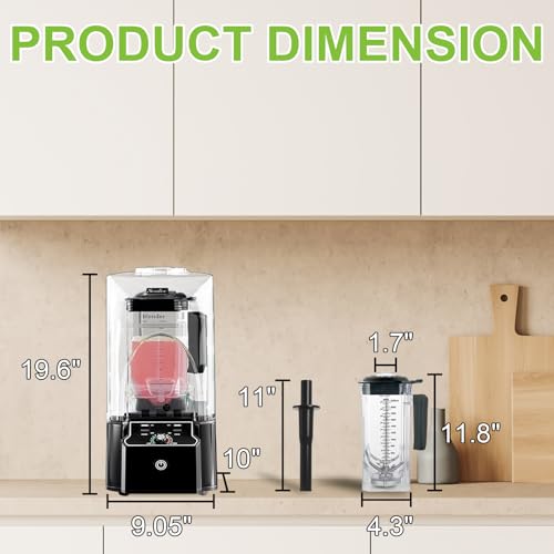 Commercial Blender for Smoothies 2200W, 80 Oz, 15 Speeds, 6-leaf Stainless Steel Blade, He - image 7