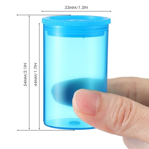 Image of Jovitec 100 Pcs Plastic Film Canister Holder 35 mm Empty Camera Reel Containers Storage Containers Case with Lids for Small Accessories Fish Hook Film Beads(Blue)