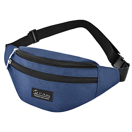 1 marsupio da uomo con gancio, tessuto Oxford nylon nylon marsupio, regalo da uomo, adatto per campeggio sportivo (nero