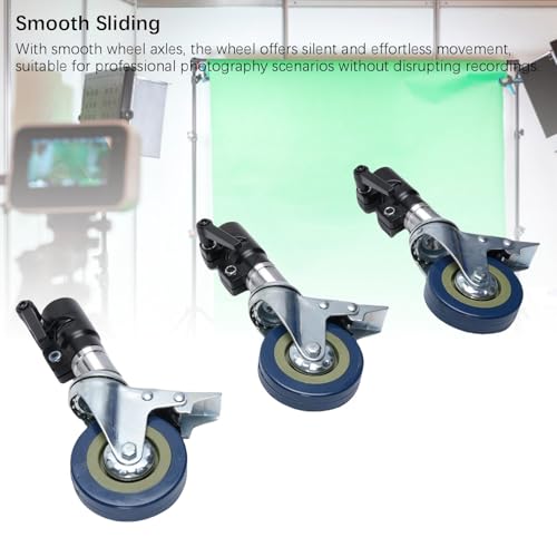 Image of 3pcs Photography Light Wheels Metal Photography Light Stand Casters Photography Light Stand Swivel Casters for 25mm Studio Video Equipment