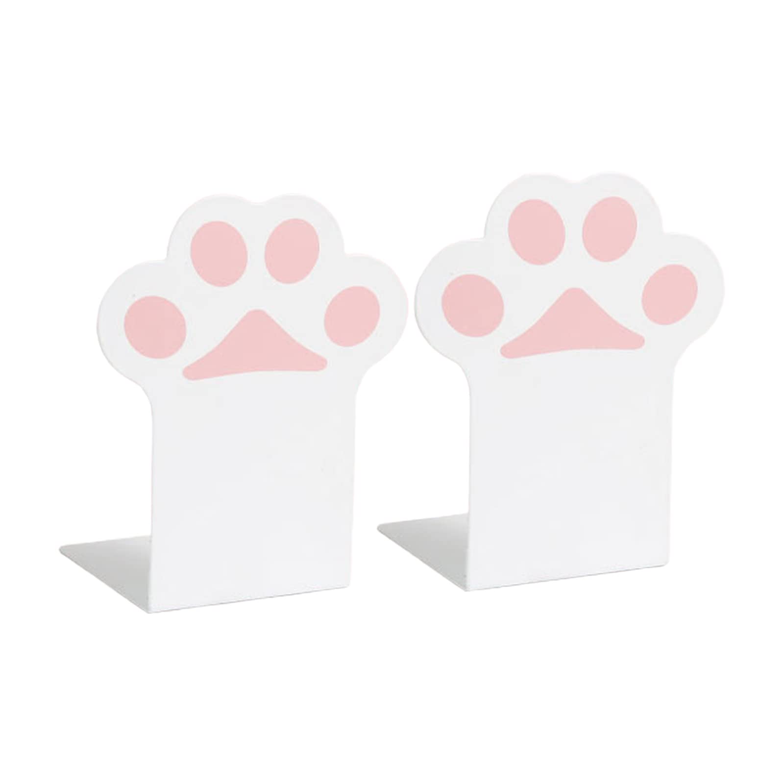 Metal Desktop Bookends Cartoon Cats Paw Book Ends Book Stopper Non-skid for Shelves Home Library 1 Pai and Home
