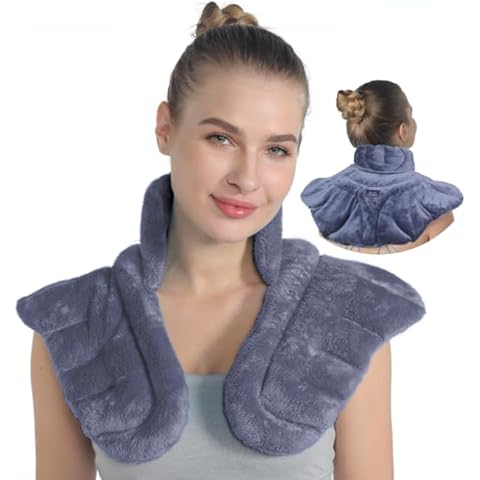 Relief Expert Shoulder Neck Heating Pad Microwavable with Moist Heat, Neck Warmer Microwavable Heating Pad, Microwavable Neck Wrap for Pain Relief, Soothing Muscle Pain, Stress & Tension Relief Cover