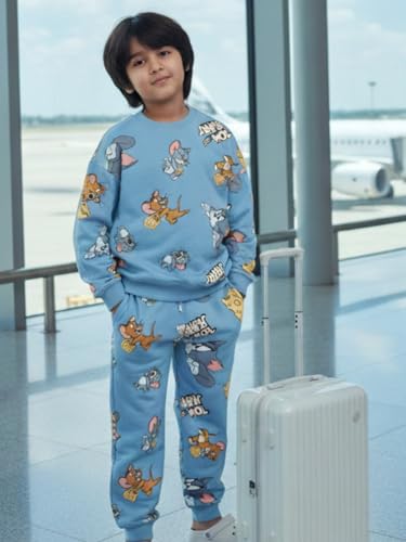 Image of Nap Chief Kids Cotton Official Tom & Jerry Printed Co ord set for Boys & Girls, Sweatshirt and Joggers Clothing Set for Casual Wear