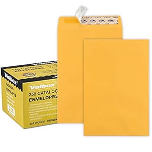 ValBox 6×9 Self Seal Catalog Security Envelopes 250 Count Small Brown Kraft Envelopes for Mailing, Storage and…