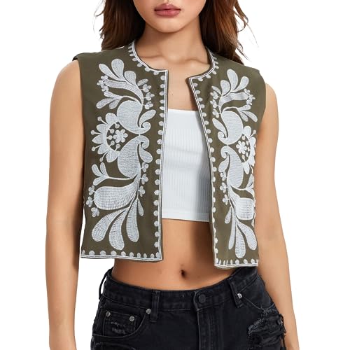 Women's Waistcoat Vest Gilet Vintage Floral Printed Patchwork Reversible Sleeveless Jacket Cardigan Winter Outwear