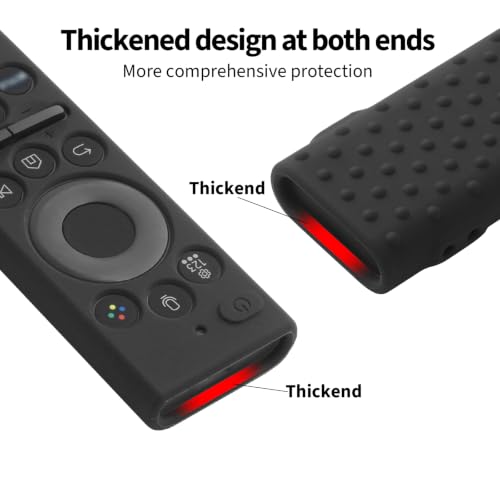 Image of Oboe Silicone Tv Remote Cover Compatible with Samsung Smart Tv Remote 2026 Model BN59-01498A Open Key Case with Lanyard (Black) [REMOT E NOT Included]