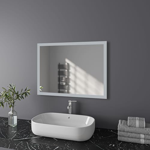 Finmrys Bathroom Mirror with LED Lights, 1000 x 600 mm Demister Dimmable 3 Colour Light Memory Function Illuminated Bathroom Mirror Horizontal/Vertical (39.37x23.62 Inch) - Image 9