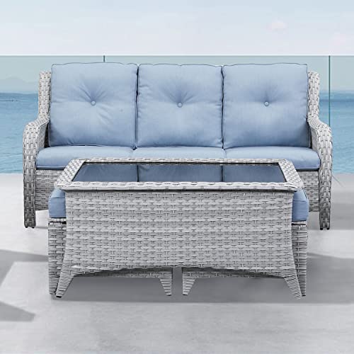 Outdoorwickerfurnitureset6piecespatioconversationsetsoutdoorcouchsofa2patiowickerchairswith1sofacoffeetableandottomansforporchgardendeckbalconypoolside Urban Country Home Decor Outdoor wicker furniture set 6 pieces patio conversation sets outdoor couch sofa 2 patio wicker chairs with 1 sofa coffee table and ottomans for porch garden deck balcony poolside urban country home decor