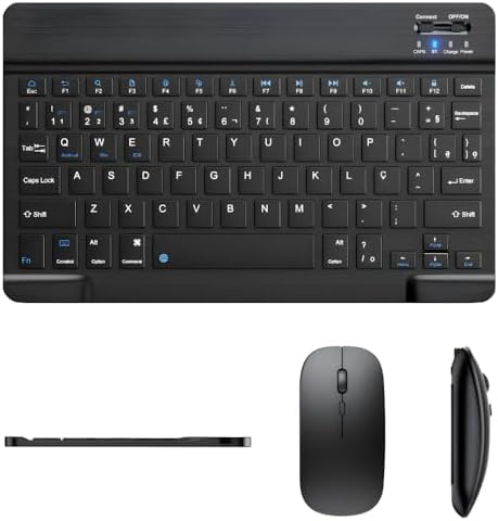 Teclado E Mouse Bluetooth Recarregáveis – Design Slim, Silencioso...