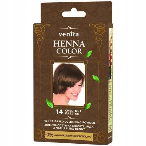 Venita Tinte para el cabello Henna Color, 14 castañas, 25 ml