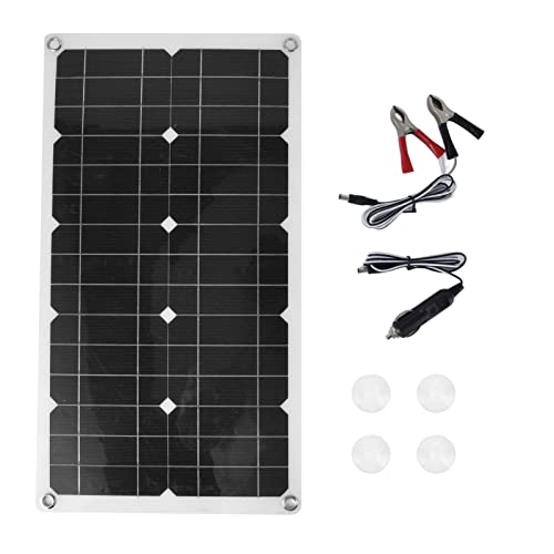 Panel de carga solar impermeable de 18V 100W con cargador exterior USB Cargadores solares de alta eficiencia Powerbank Kit de baterías externas para coche doméstico, Cargador de panel solar,