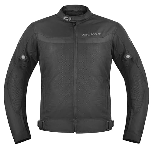 RAXUS Chaqueta Moto Verano Para Hombre Storm Homologada CE (FR/ES, Letras, 4XL, Regular, Regular, NEGRO)