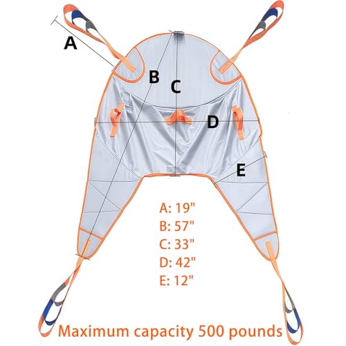 Eslinga de elevación para pacientes con soporte ajustable arnés para grúa de 500 lbs 3