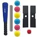 Aoneky Foam Tball Set for Toddlers 1-3 Years - First Baseball Toy with Soft Foam Bat & Balls, Stable Tee & Carry Bag, Indoor Outdoor Gift for Kids (Blue)