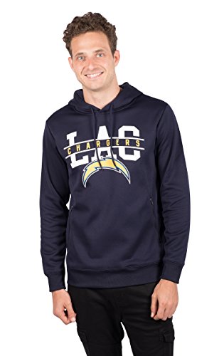 Polaire NFL homme ICER Brands : pull chaud à capuche gris et marine avec poche zippée