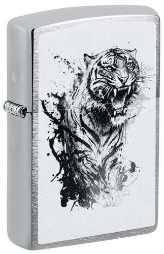 Encendedor Zippo Tiger Splash Acabado Cromo miniatura 1
