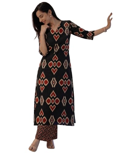 Image of ANNI Designer Co Ord Set for Women Viscose Printed | Straight Kurta Palazzo Set for Woman | V Neck 3 /4 Sleeve Ethnic Dress Stylish Coord Outfit Trendy Womens Clothing