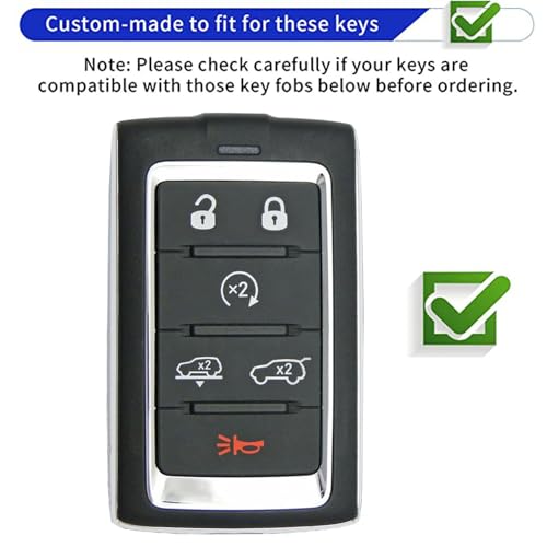 WENHENI Keyless Entry Systems Key for Jeep Key Fob Cover Shell with Keychain Fit for 2021-2025 Grand Cherokee L Grand Wagoneer (6B Silver-Pink) by WENHENI - Used condition - Image 2