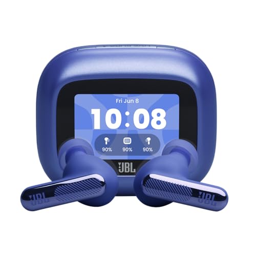 Image of JBL New Live Beam 4 TWS with Smart Charging Case, Hi-Res Audio, True Adaptive Noise Cancelling 2.0, 6-Mic Perfect Calls 2.0, Personi-Fi 3.0, BT 6.0, LE Audio,Auracast, Up to 48H Playtime, IP55, Blue
