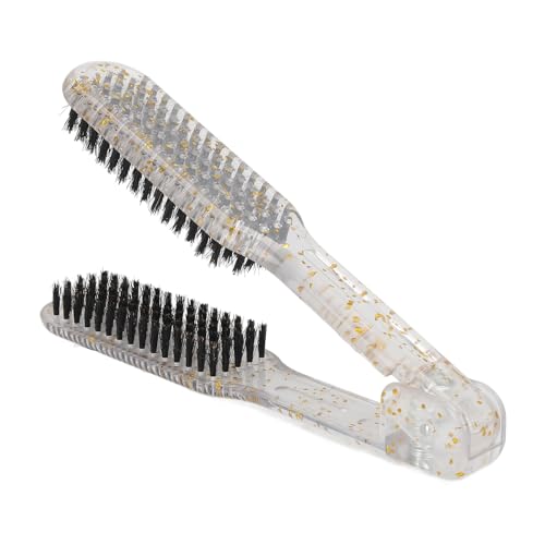 Plancha para el cabello Asixxsix con peine cepillo de doble cara, diseño hueco y transpirable para secado rápido, cepillo alisador con mango ergonómico y propiedades antiestáticas para uso profesional miniatura 3