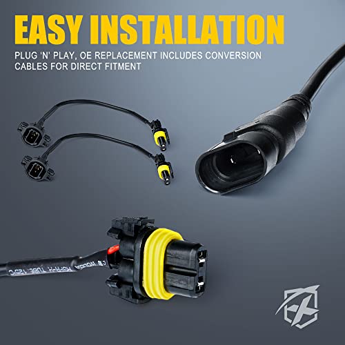 Image of 4-Inch 60W LED Fog Lights Compatible with 07-18 Jeep Wrangler JK JKU, Amber | High-Intensity, 2800LM, IP67 Waterproof, DOT Approved, Plug N Play