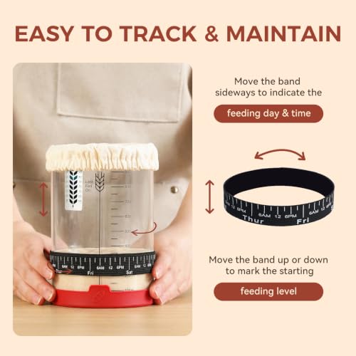 Image of Sourdough Starter Jar Kit,34oz Large Wide Mouth Sour Dough Jar Glass | Sourdough Bread Baking Supplies, Sourdough Tools for Beginners and Pro, Dishwasher-Safe, Borosilicate Glass, 2 Pack