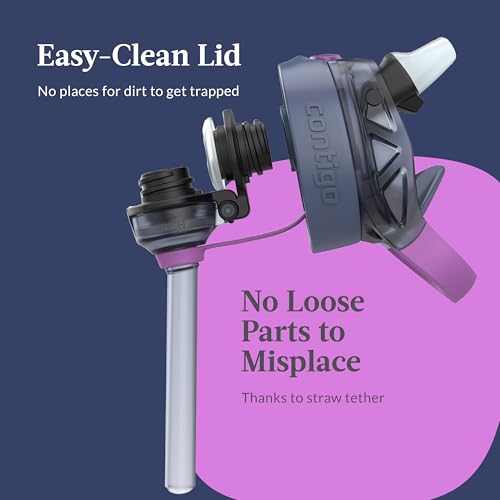 Image of Contigo Aubrey Paw Patrol Leak-Proof Spill-Proof Water Bottle with Autospout, 14oz, Paw Patrol Space Zodiac, Purple