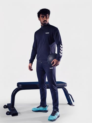 Image of hummel Promo Men's All weather Regular Fit Track Suit with Zipper and Pockets Comfortable Breathable Stretchable Soft Fabric For Everyday Use Ideal for Gym Training or Running Loungwear