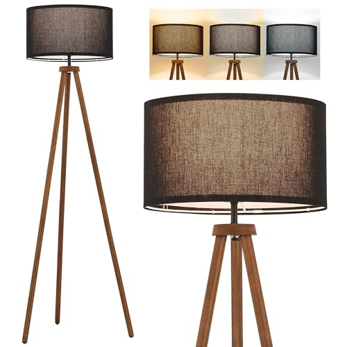 ELYONA Wood Tripod Floor Lamp Modern Standing Lamp...